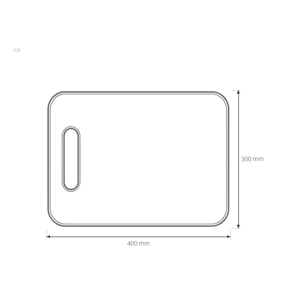 Medium Stainless Steel Cutting Board dimensions drawing