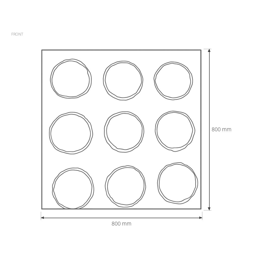 Circles Abstract Wall Art #MT-235288 dimensions drawing