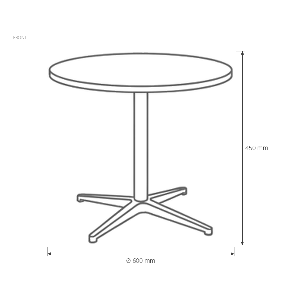 Round Center Table #FCJ22.04 dimensions drawing