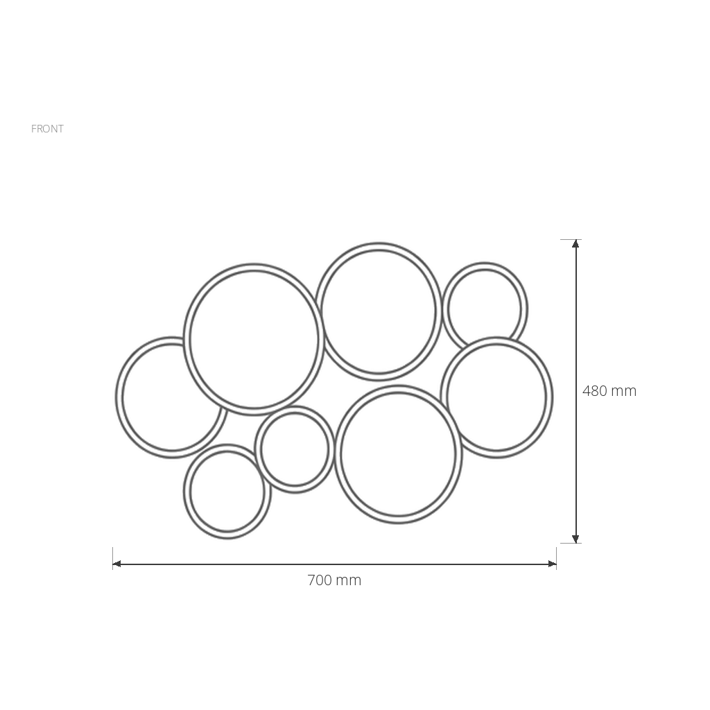 Wall Mirror #17RG132 dimensions drawing