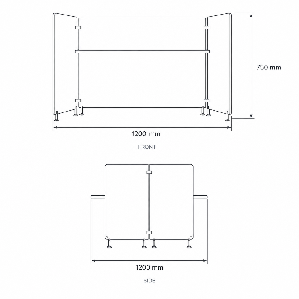 Dual Sided Work Station #WK-12, dimensions drawing