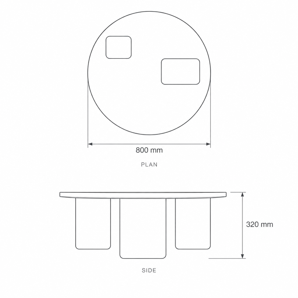 Coffee Table #CT-0359A, dimensions drawing