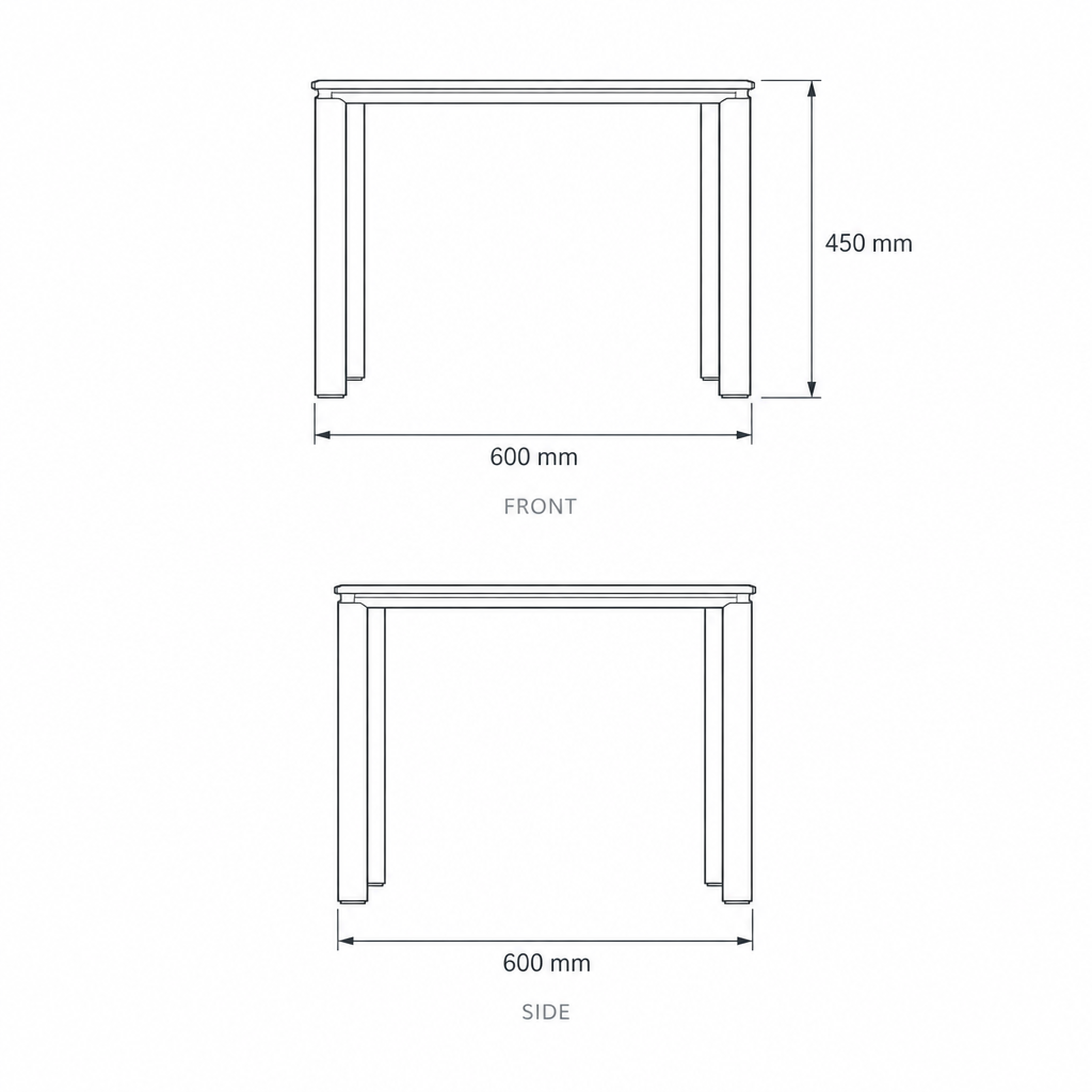 End Table #TL-818, dimensions drawing