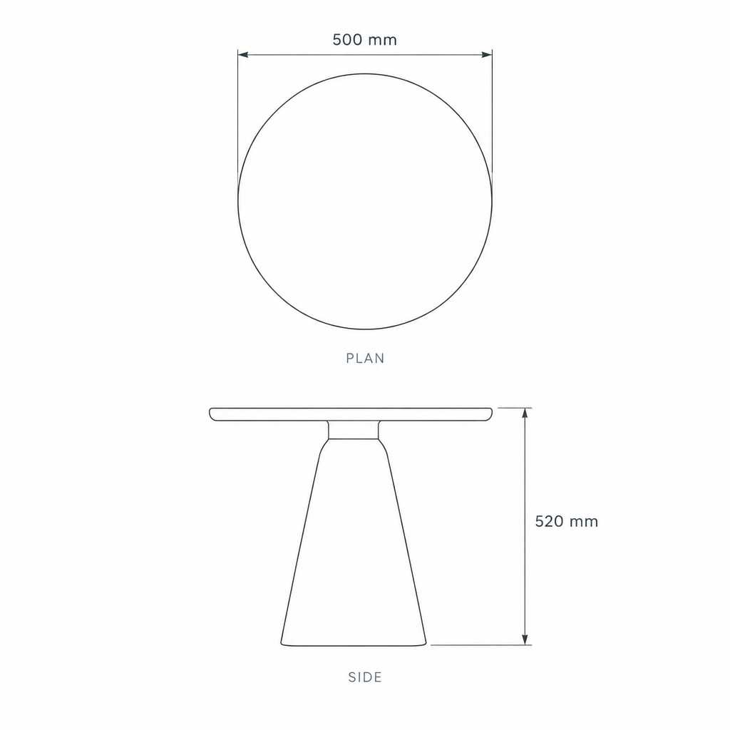 Teal and Black Coffee Table #0926-1-1, dimensions drawing