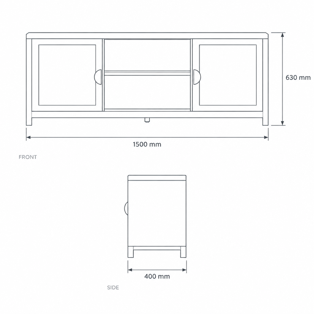 TV Stand #25009, dimensions drawing