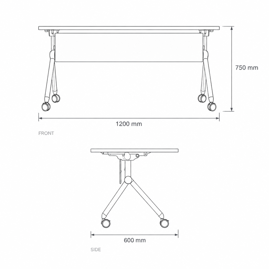 Training Table #FMY70.12, dimensions drawing