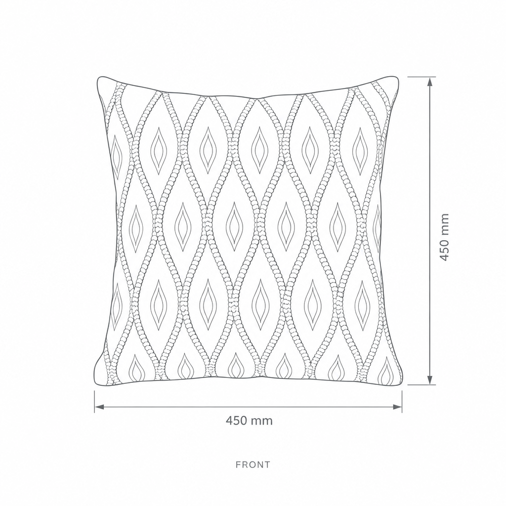 Luxury Linen Decorative Cushion Cover, dimensions drawing