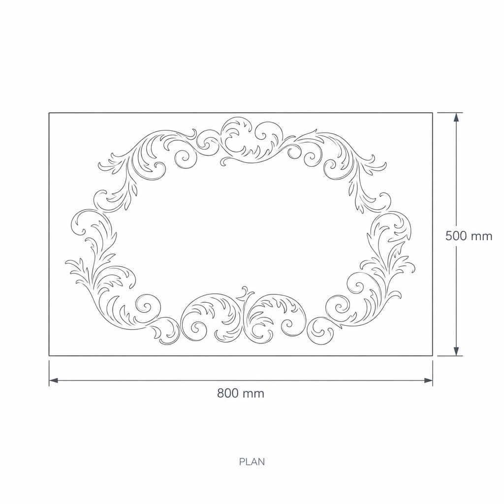 Welcome Print Doormat #25378, dimensions drawing