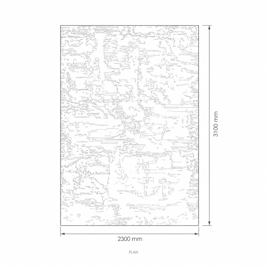 230×310 Mojave Carpet Rug #8020, dimensions drawing