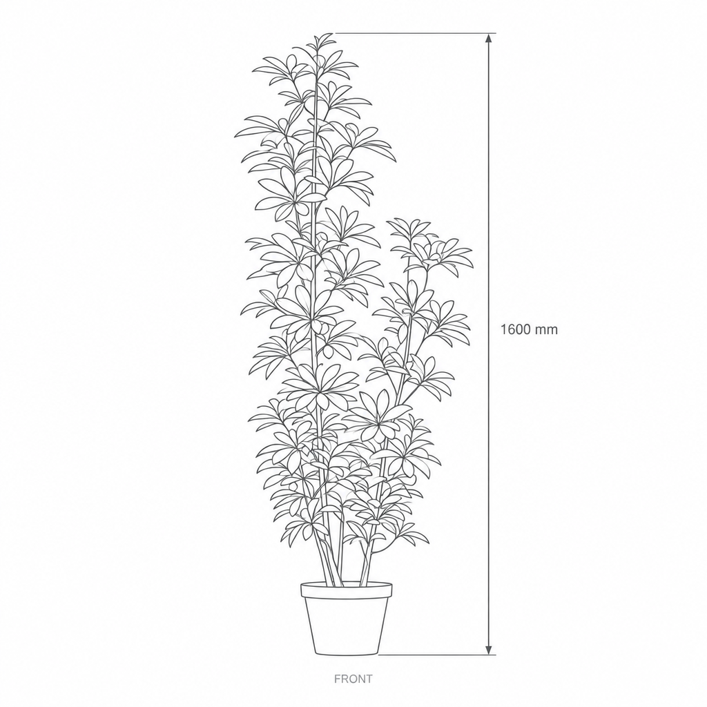 160cm Artificial Plant #JWS3507, dimensions drawing