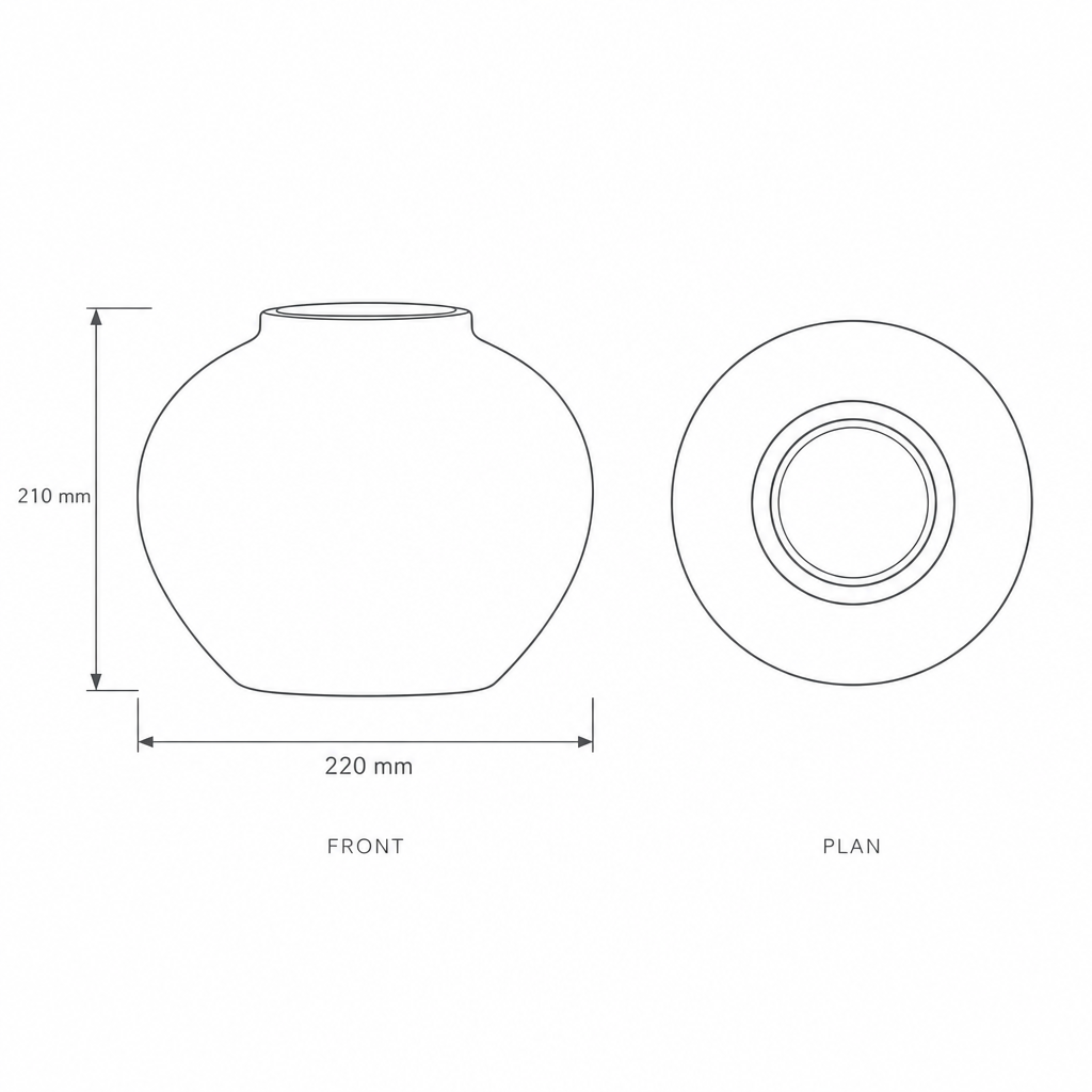 Decorative Porcelain Vase #SLD021-S, dimensions drawing