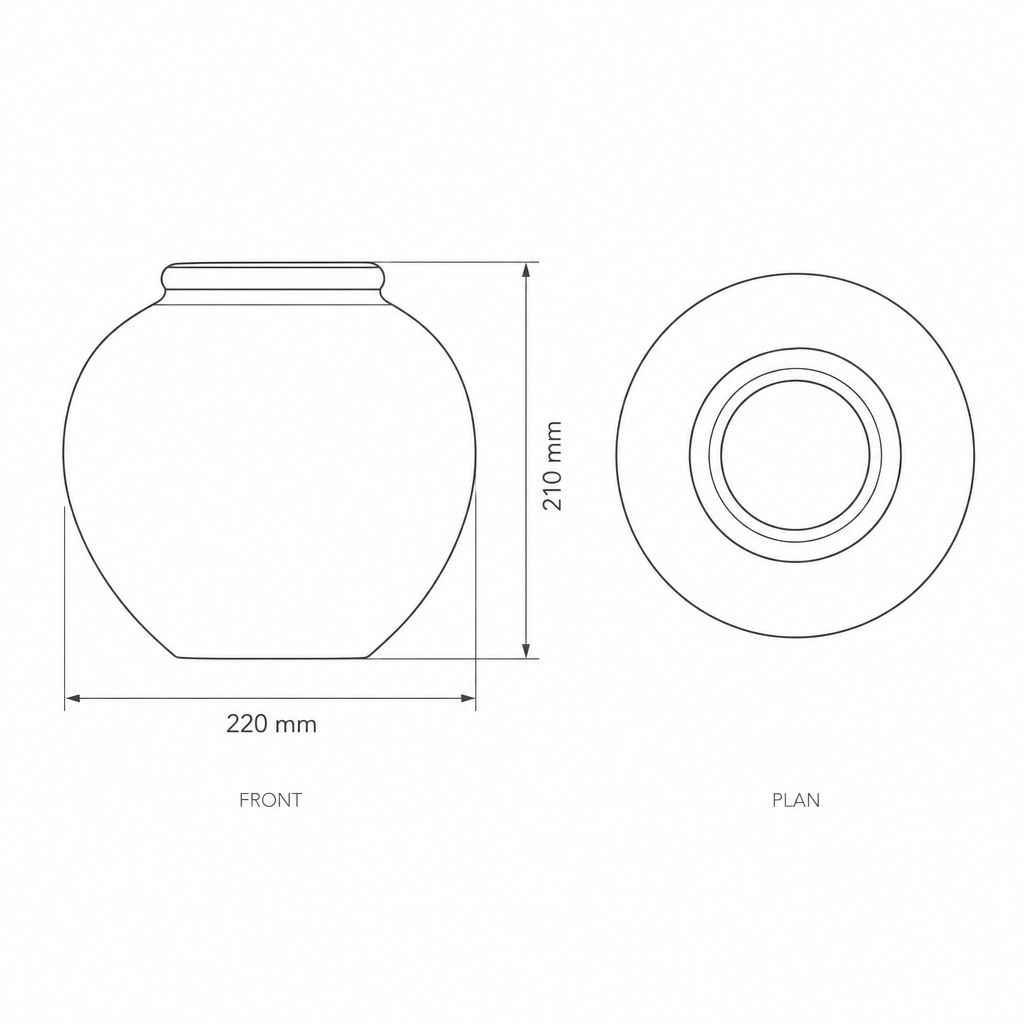 Decorative Porcelain Vase #SLD064-S, dimensions drawing