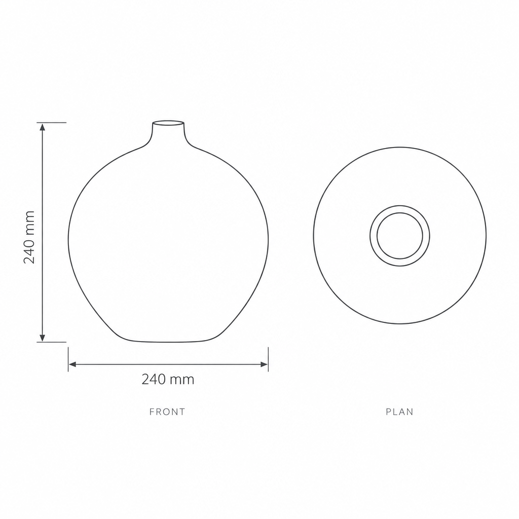 Decorative Porcelain Vase #SLD229-L, dimensions drawing