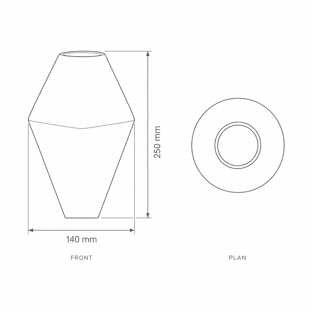 Decorative Porcelain Vase #SLD112-M, dimensions drawing