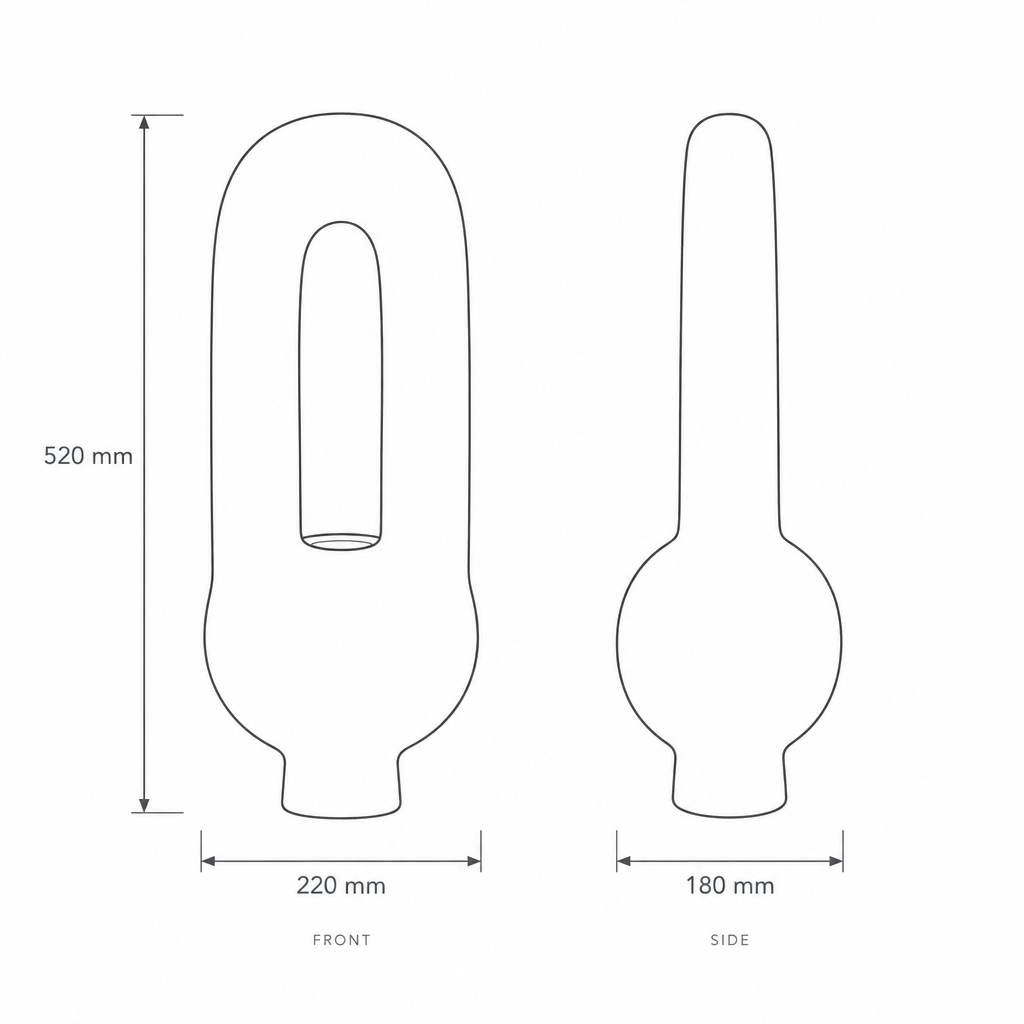 Lunar Large Lava Bottle, dimensions drawing