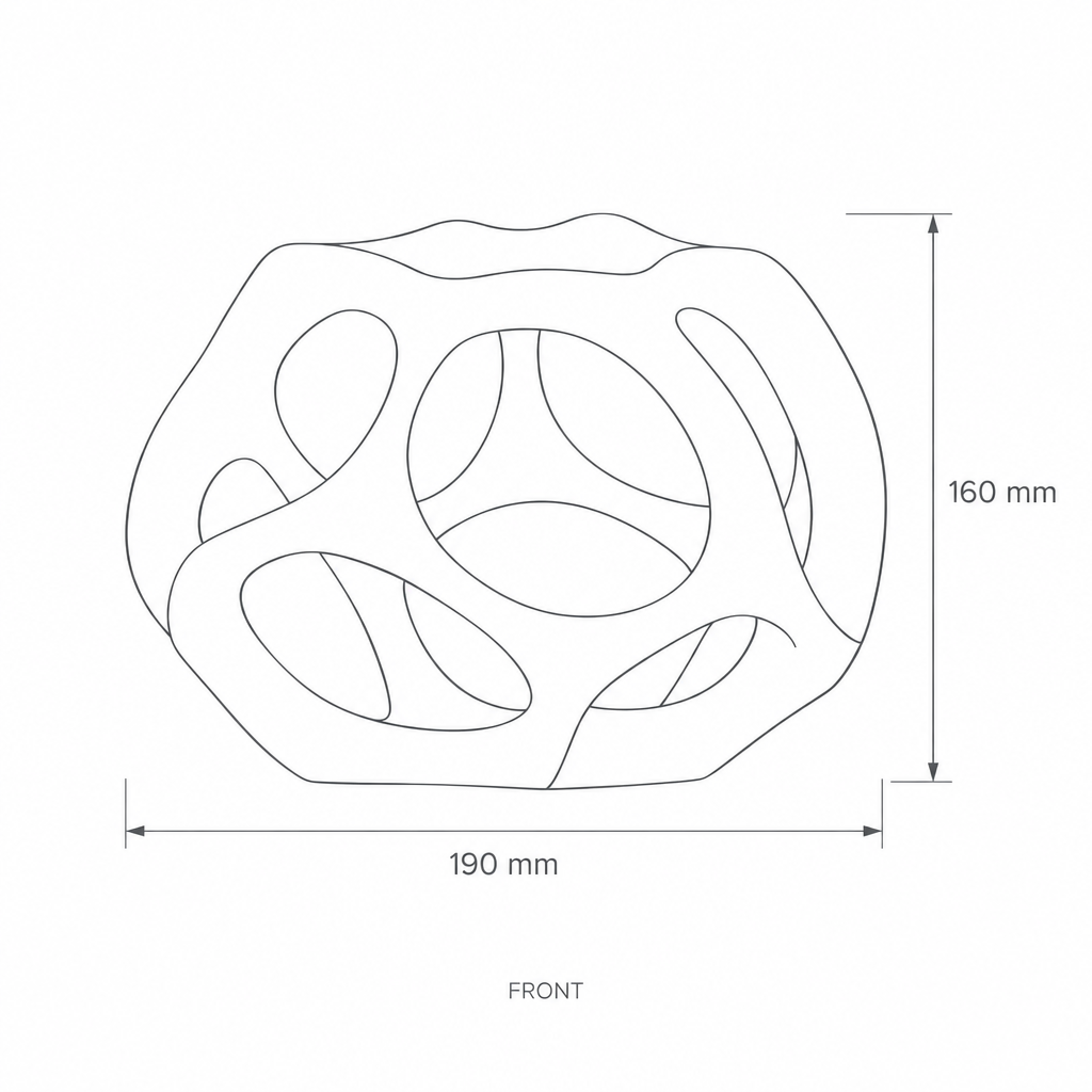 Interwoven Form Abstract Sculpture, dimensions drawing
