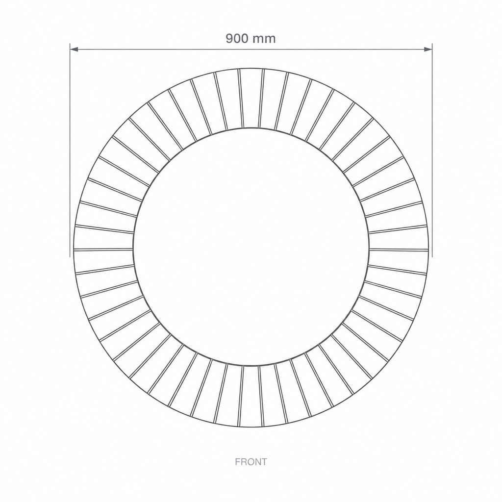 Wall Mirror #AS09, dimensions drawing