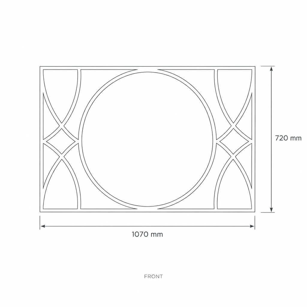 Wall Mirror #20RG002, dimensions drawing