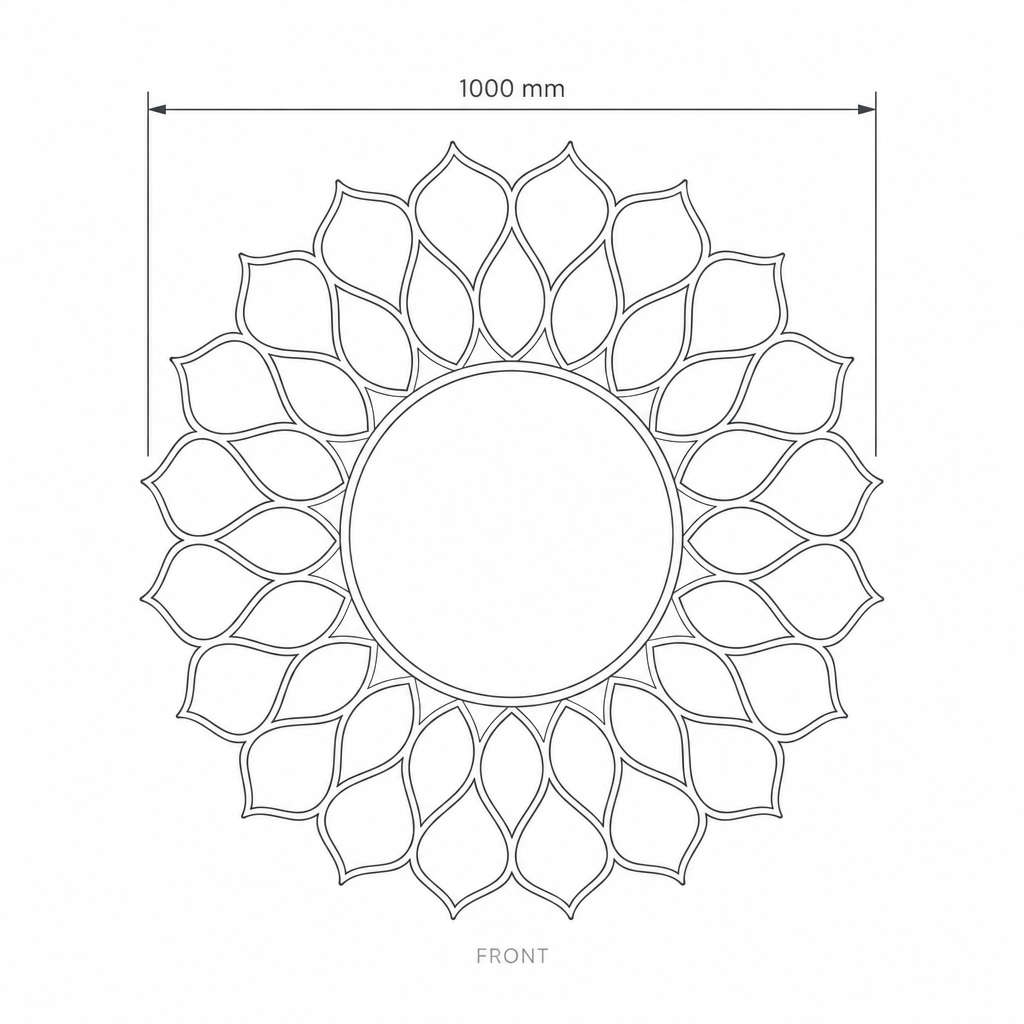 Wall Mirror #18RG003, dimensions drawing