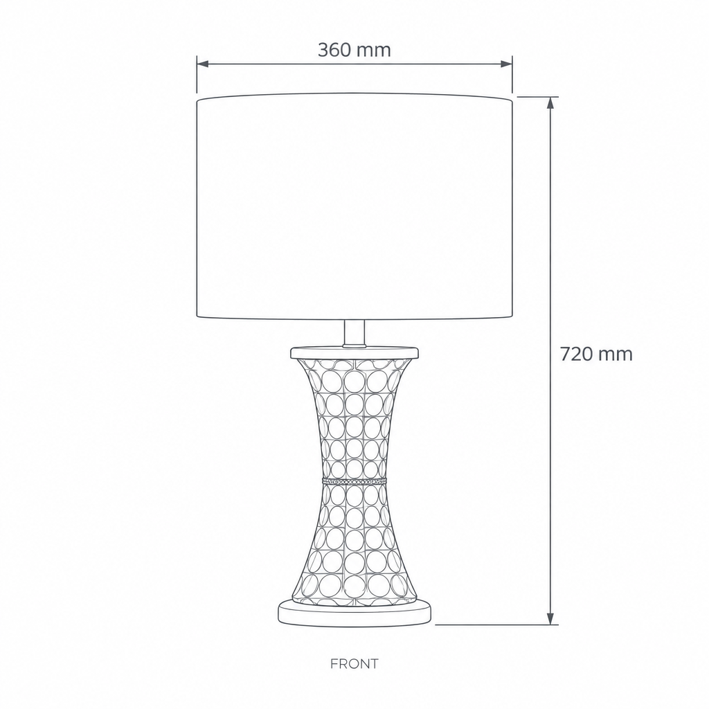 Table Lamp #ML83598, dimensions drawing