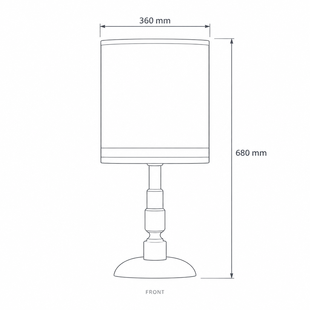 Cool Table Lamp #AYD-006, dimensions drawing