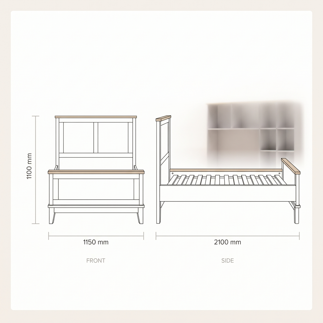 Etro Grey Bedroom Set dimensions drawing