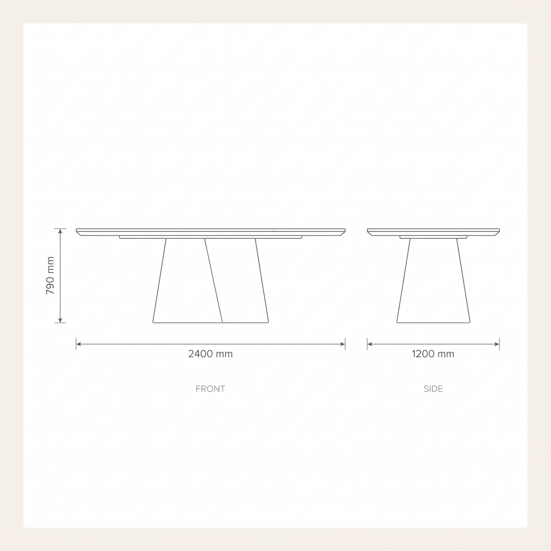 Oval Pedestal Dining Room Set #307 dimensions drawing