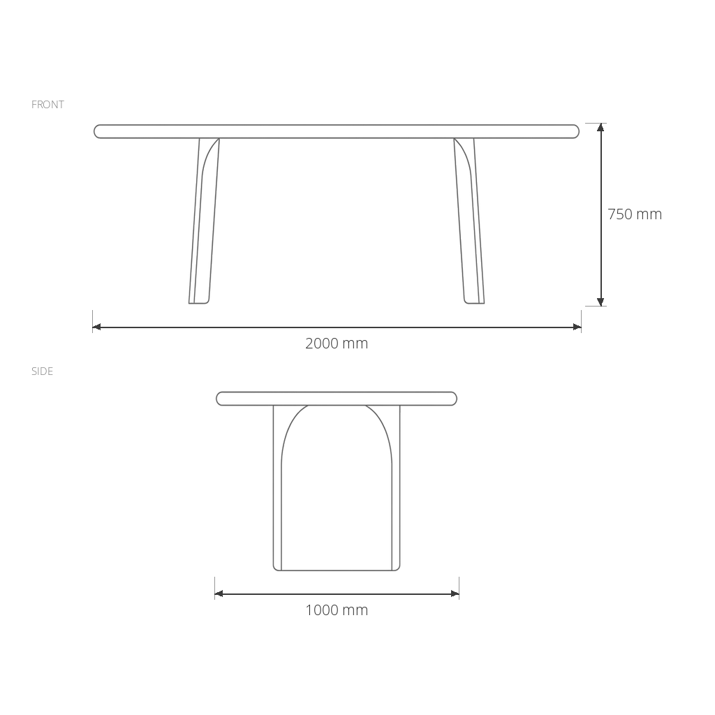 Dining Table #ARD25-004 dimensions drawing