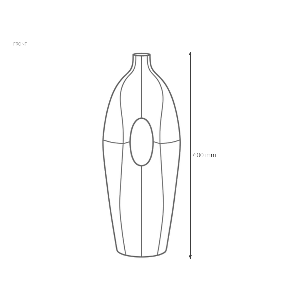 Decorative Vase #CF3076-1 dimensions drawing