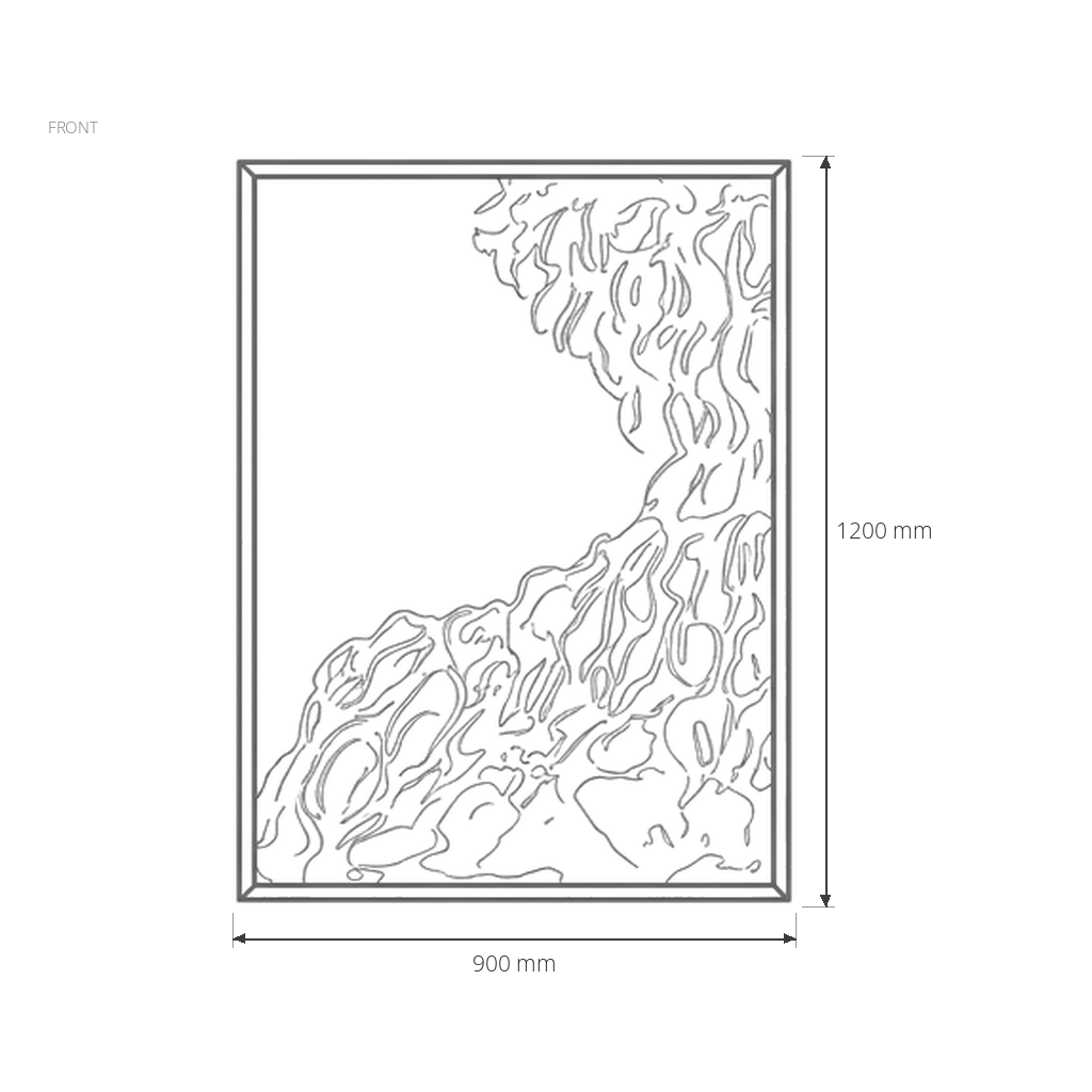 White Abstract Wall Art #MT-235002 dimensions drawing