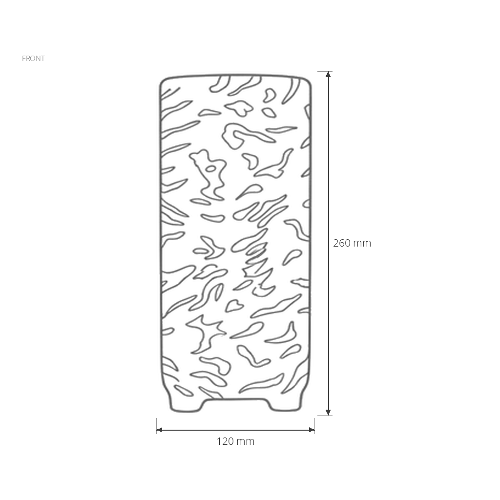 Tiger Pattern Large Vase dimensions drawing