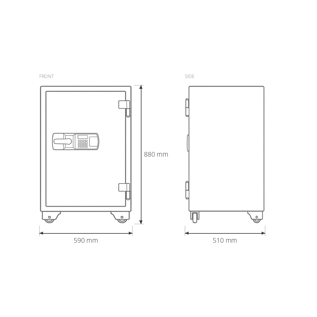 Uchida Green Security Safe #UBO-180E dimensions drawing