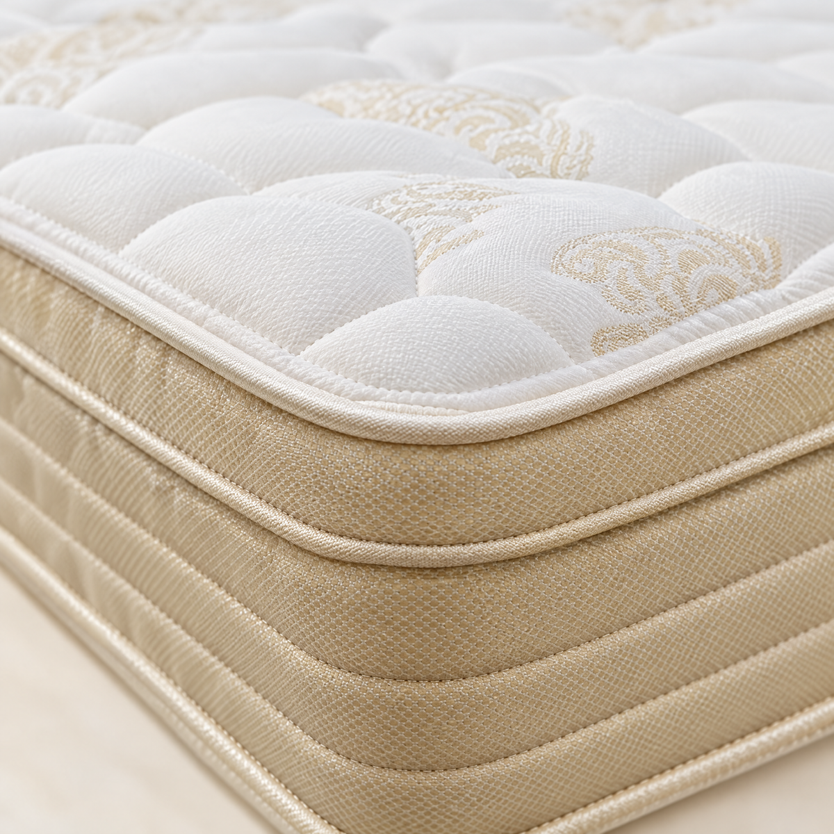 Cloud 9 Excelsior Euro Top Mattress, close-up of the euro top, quilting and border