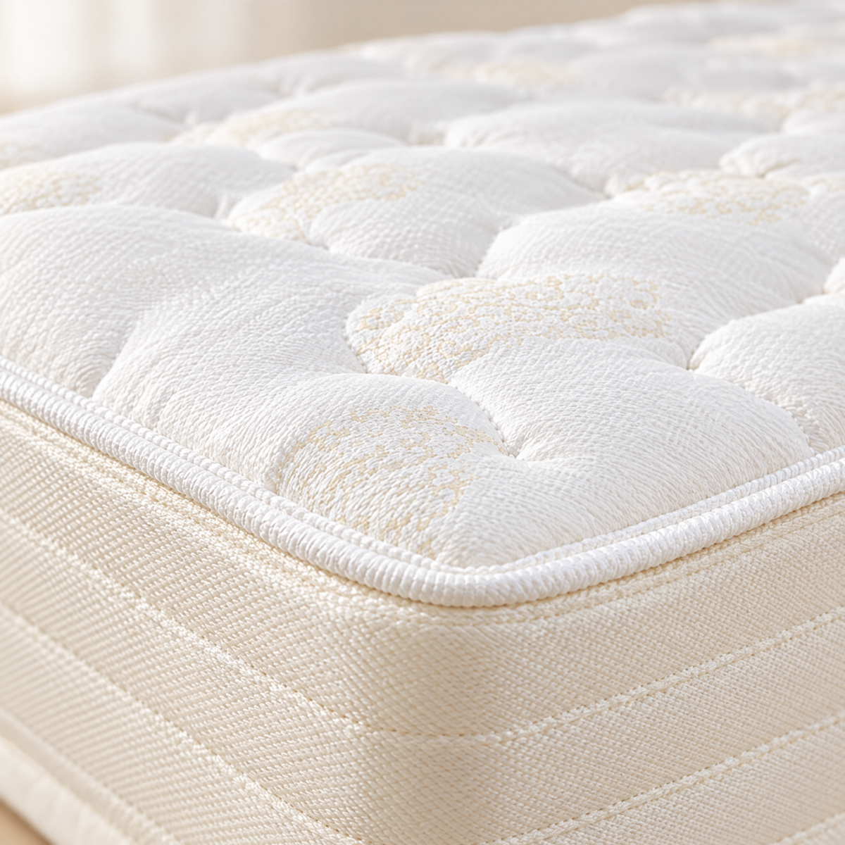 Cloud 9 Expectations Mattress, close-up of the tufted top and border