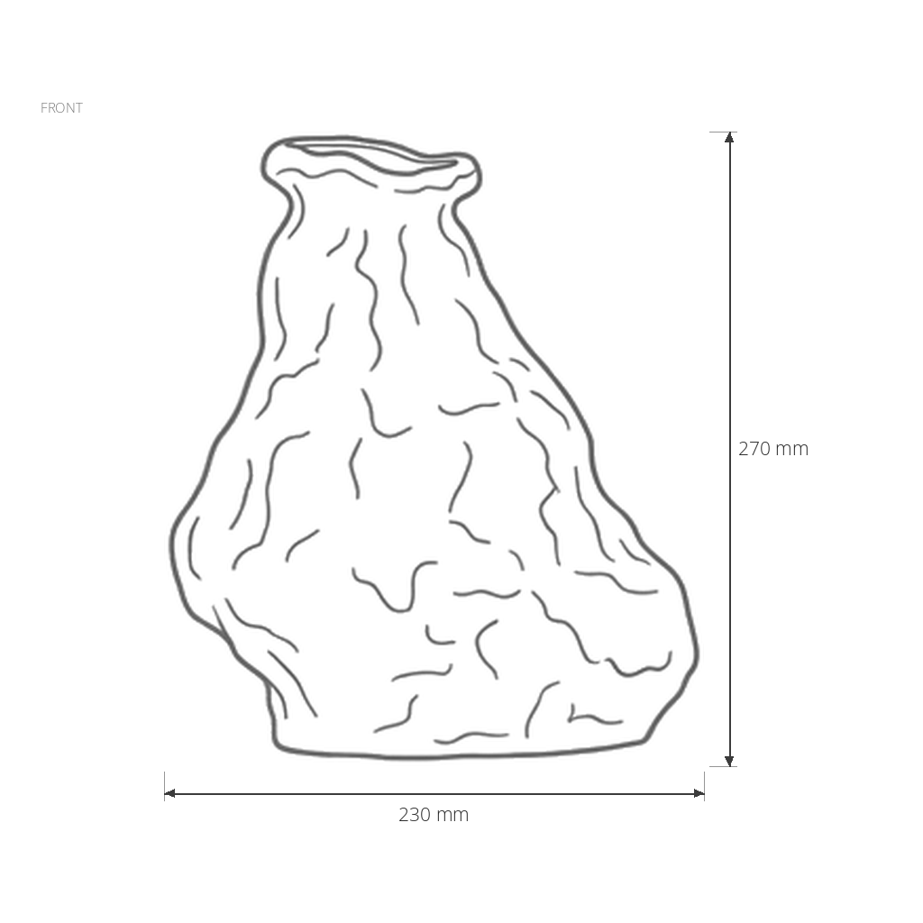 Decorative Porcelain Vase #SLD208-L dimensions drawing