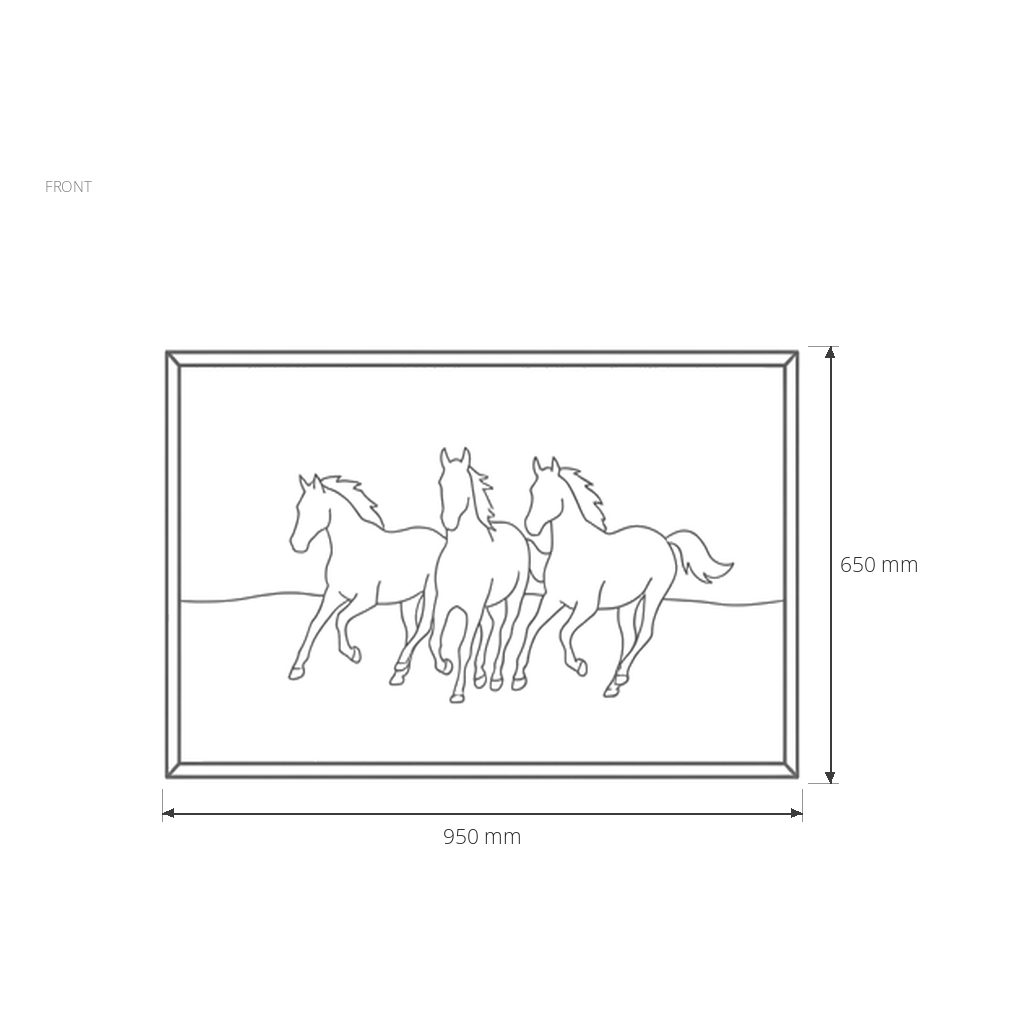 Wild Horses Wall Art #2001 dimensions drawing