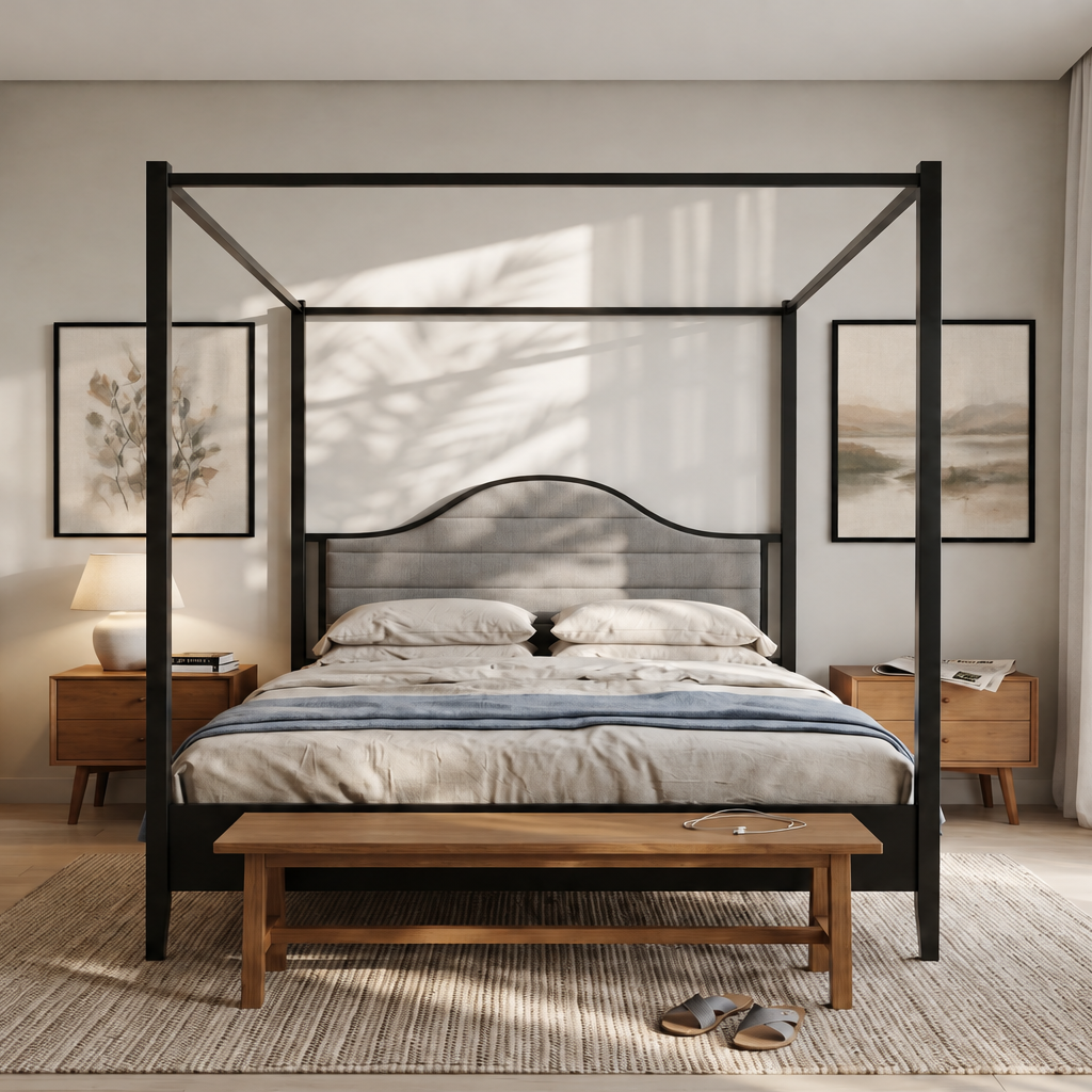 Canopy Queen Bed #MG0103-3-QB in a Muscat home