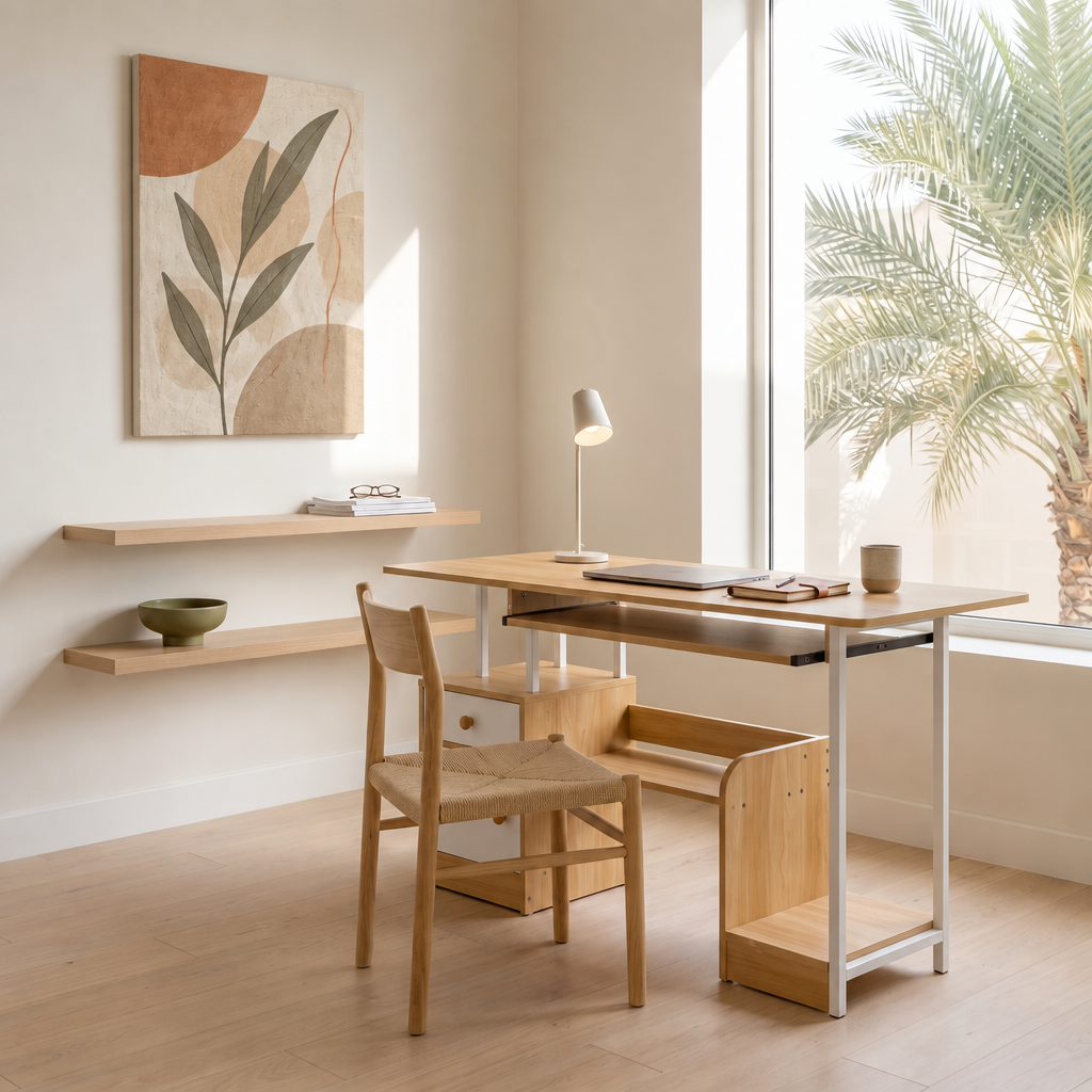 Light Oak Computer Desk in a Muscat office