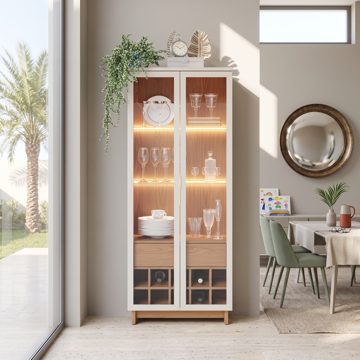Guanabara Off White Display Cabinet in a Muscat home