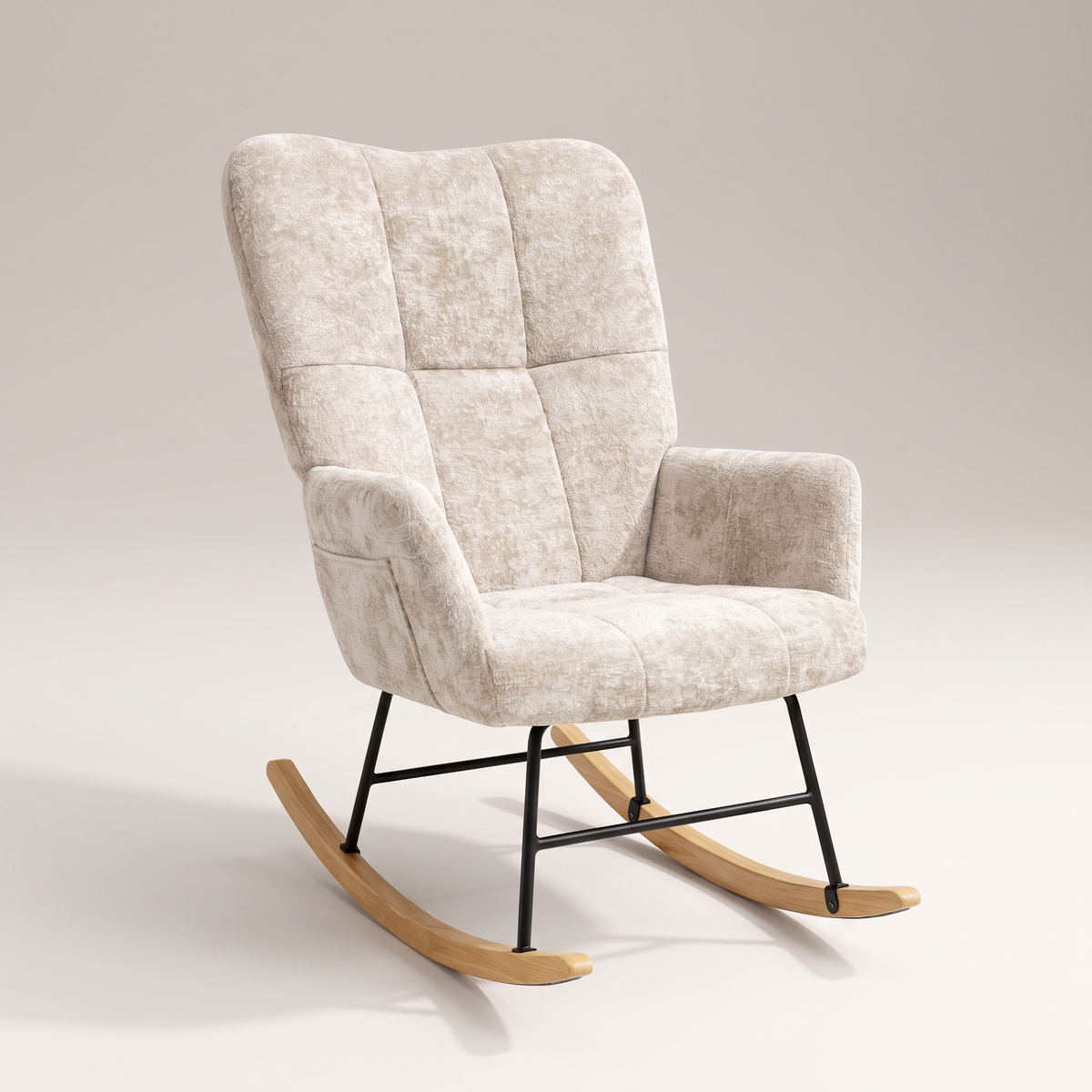 Beige Rocking Chair #JLC009, studio view