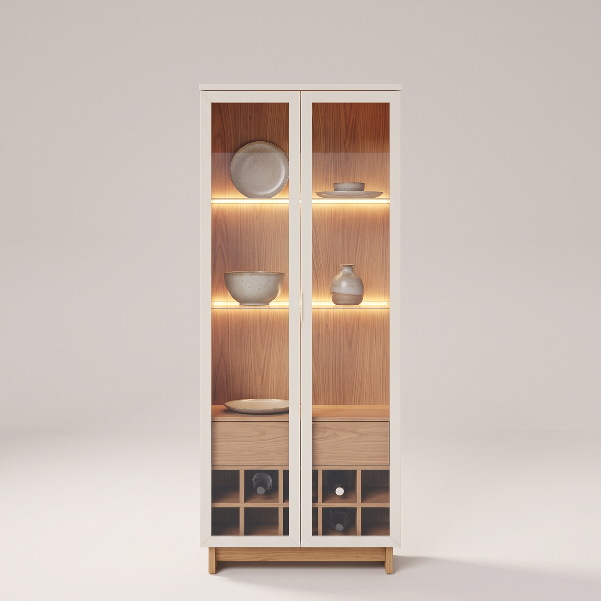Guanabara Off White Display Cabinet, studio view