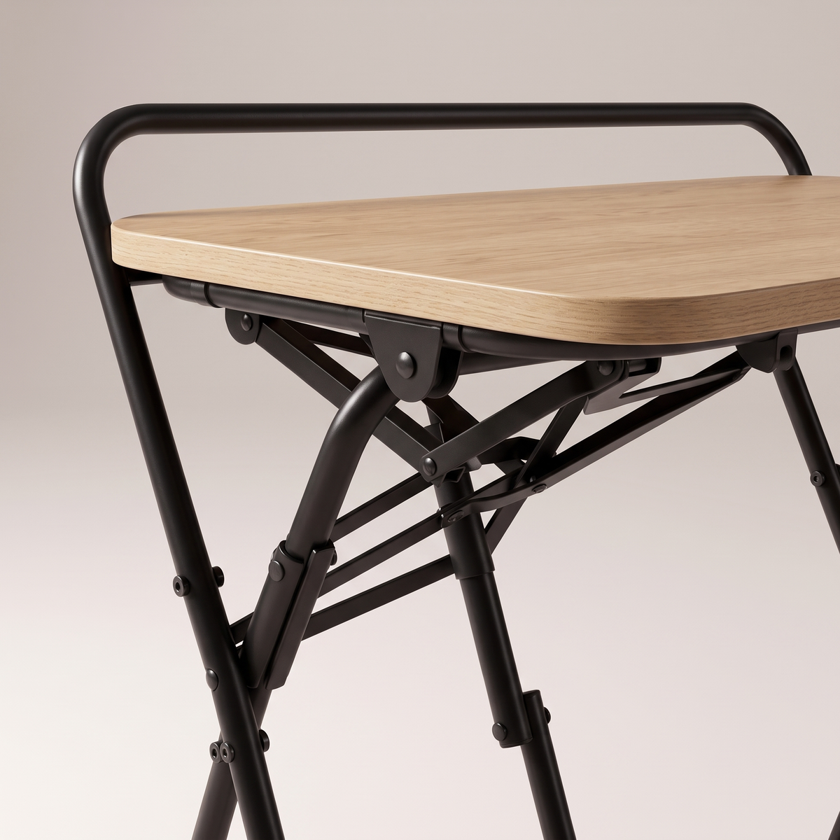 Compact Oak-Effect Folding Study Table, material detail