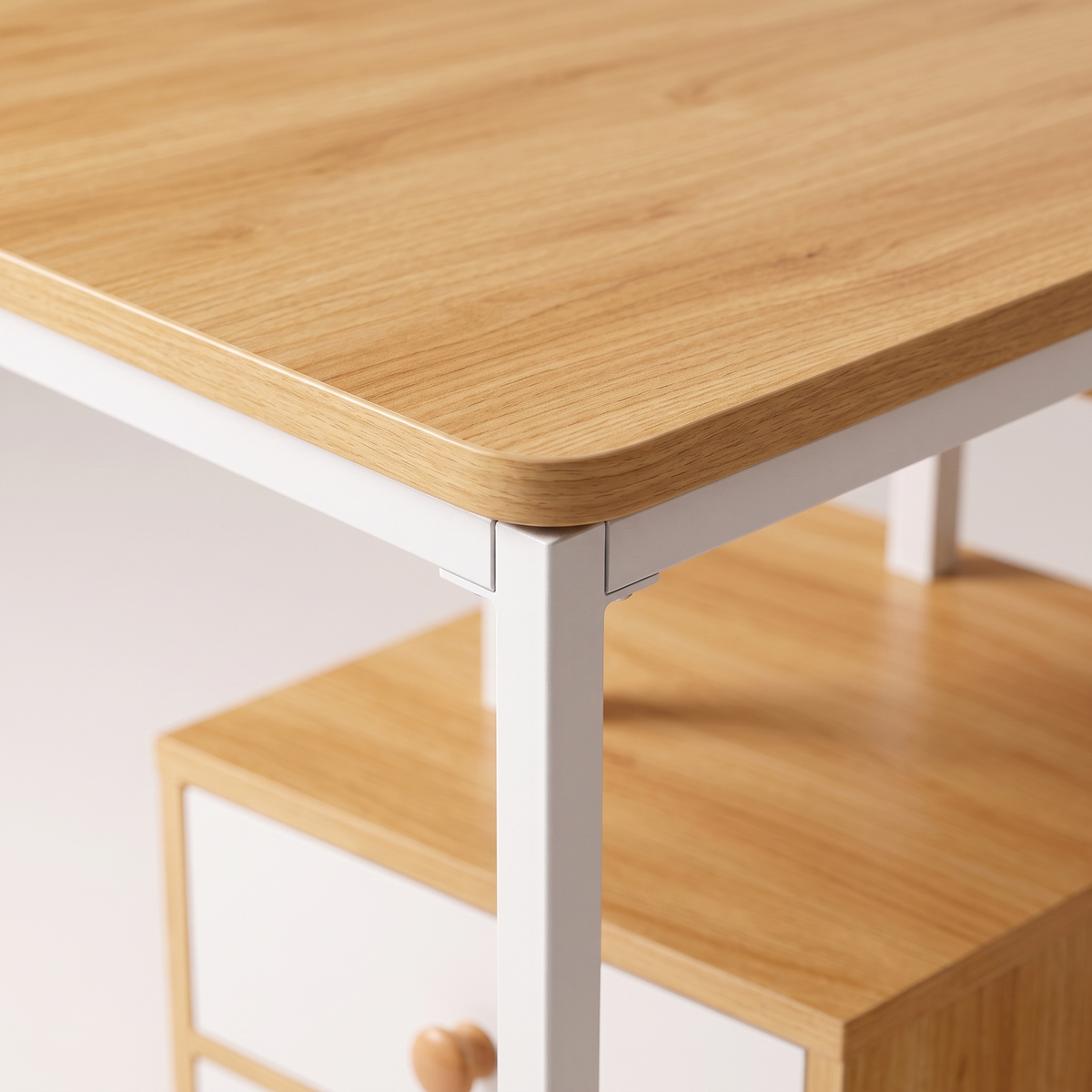 Light Oak Computer Desk, material detail