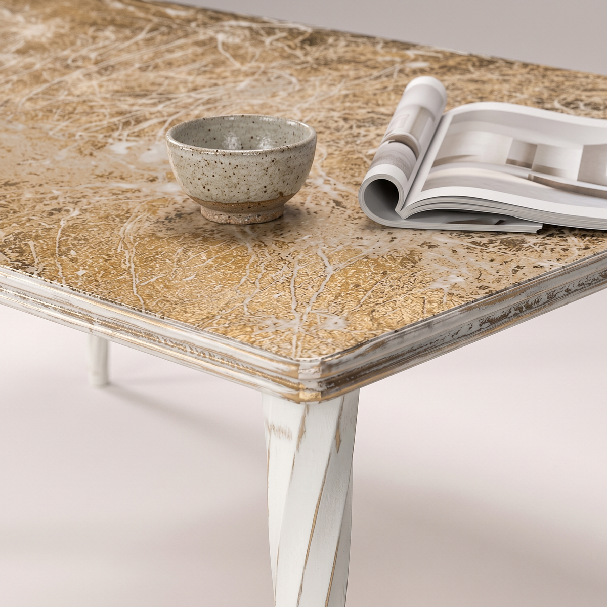 Coffee Table #190-ESER, styled detail