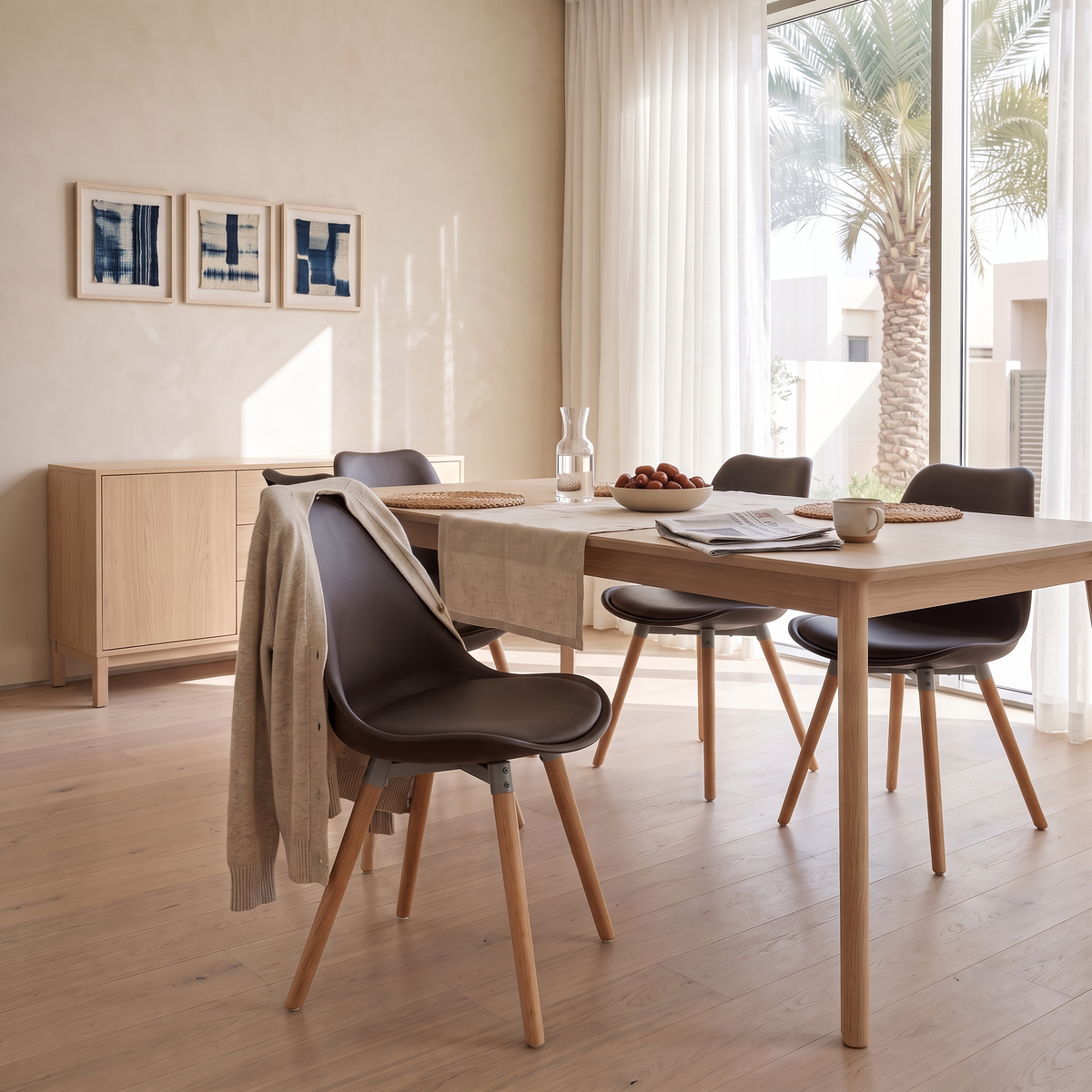 Brown Dining Chair #K04-2A, close view