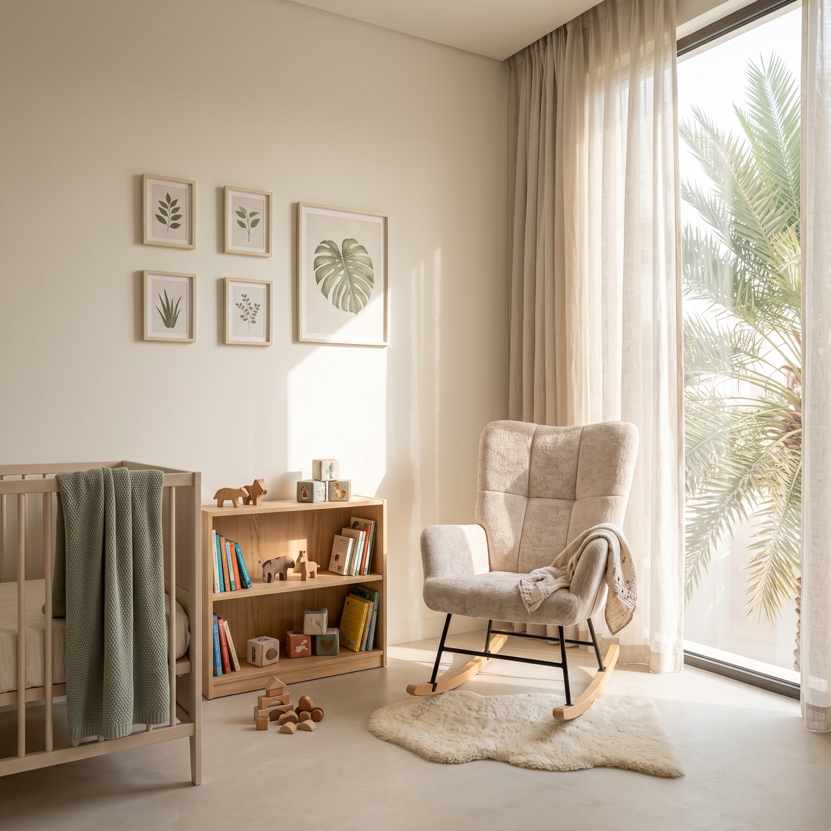 Beige Rocking Chair #JLC009, second room view