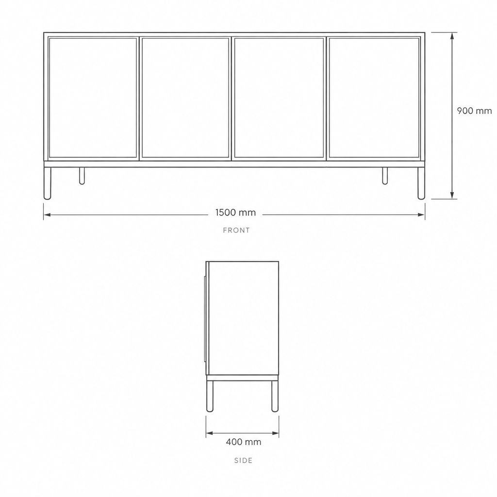 Sideboard #F2827, dimensions drawing