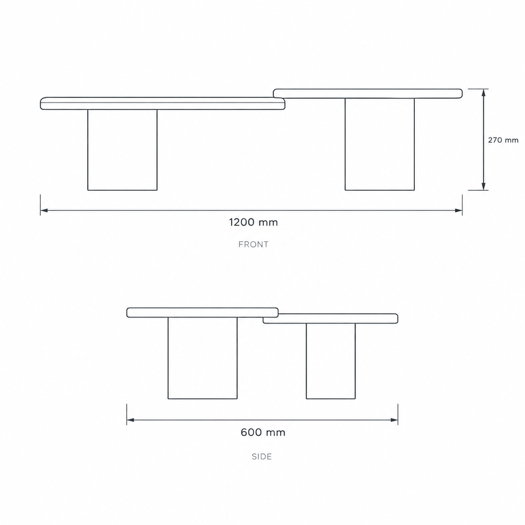 Coffee Table #CT-0359B, dimensions drawing