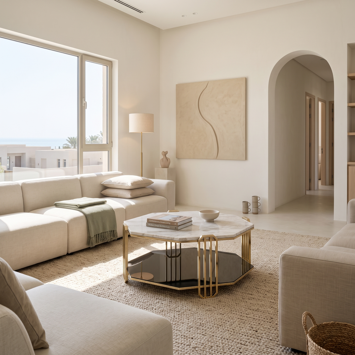 Dopro Octagonal Coffee Table, second room view