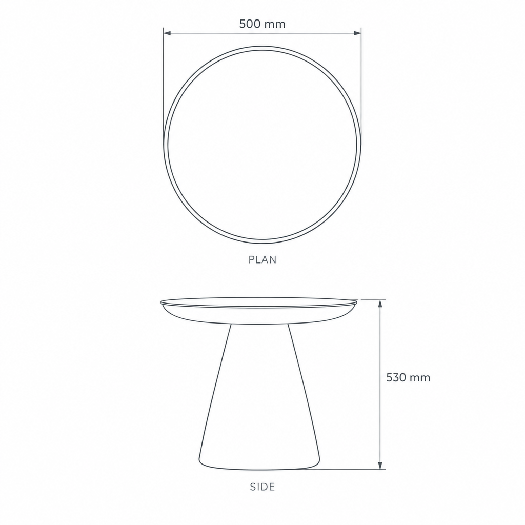 End Table #0926-1-3, dimensions drawing